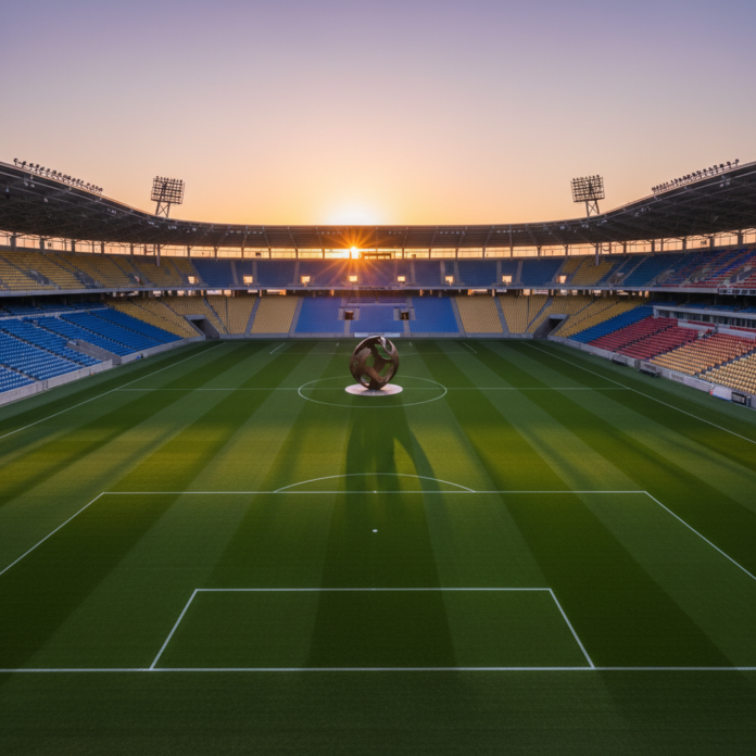 Neymar com a camisa da Seleção Brasileira, olhando para o campo em um jogo.