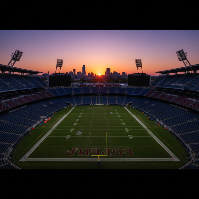 Árbitro de futebol sinaliza impedimento em um campo durante uma partida.