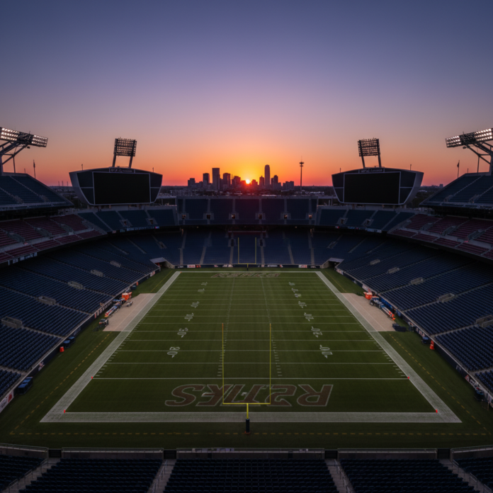 John Textor, proprietário da SAF do Botafogo, em coletiva de imprensa com microfones à frente.